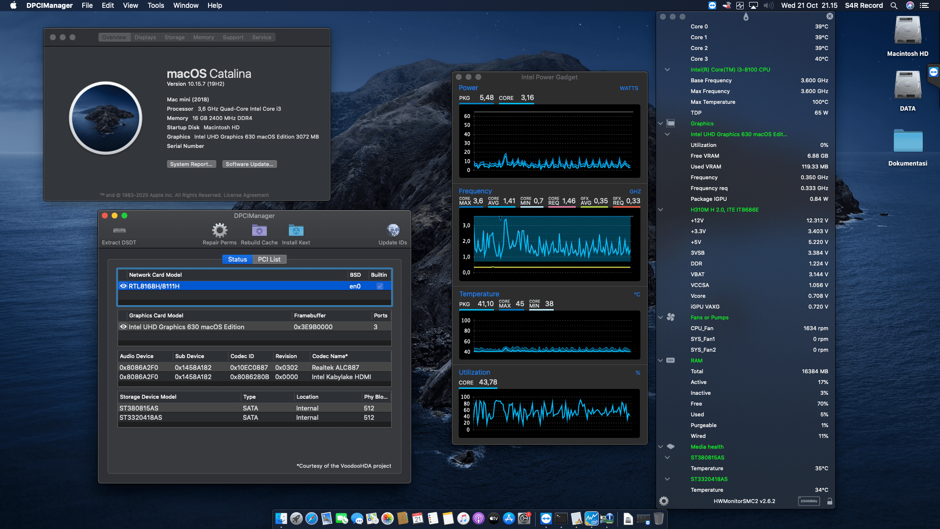 Success Hackintosh macOS Catalina 10.15.7 Build 19H2 in Gigabyte GA-H310M H 2.0 + Intel Core i3 8100